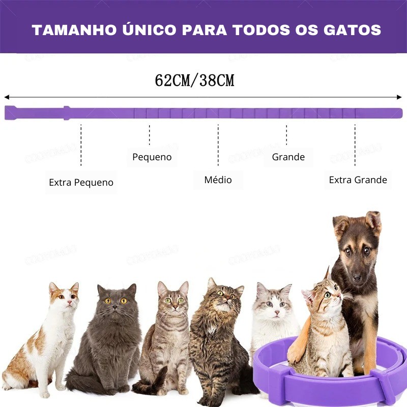 Coleira Calmante para Cães e Gatos - Alívio da Ansiedade e Proteção