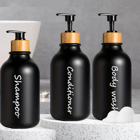 Frascos Trio Dispensador para Banheiro - Shampoo, Condicionador e Gel de Banho 500 ml